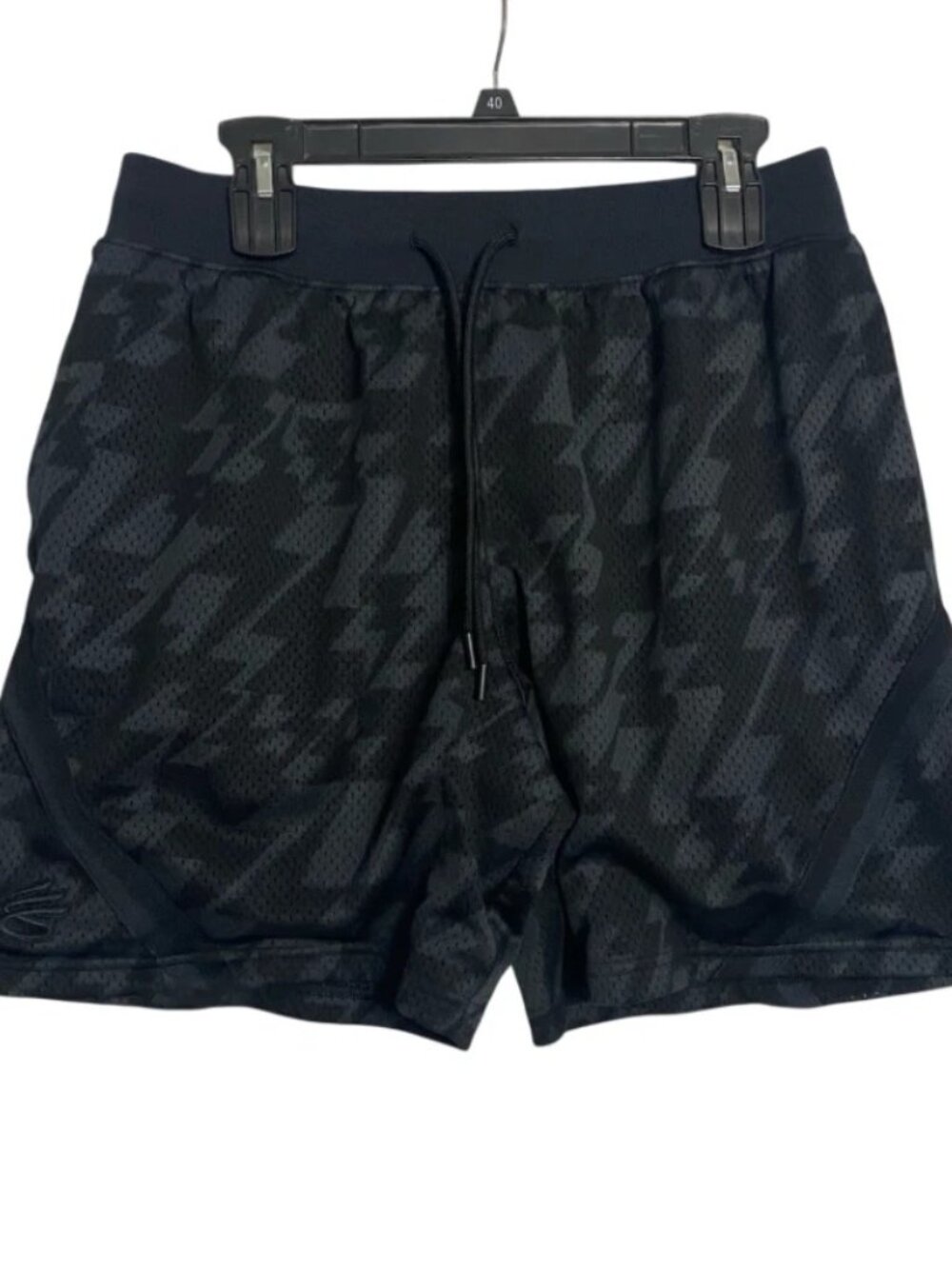 Under Armour Steph Curry Black Gray Lightning Bolt Athletic Shorts Mens Sz Large